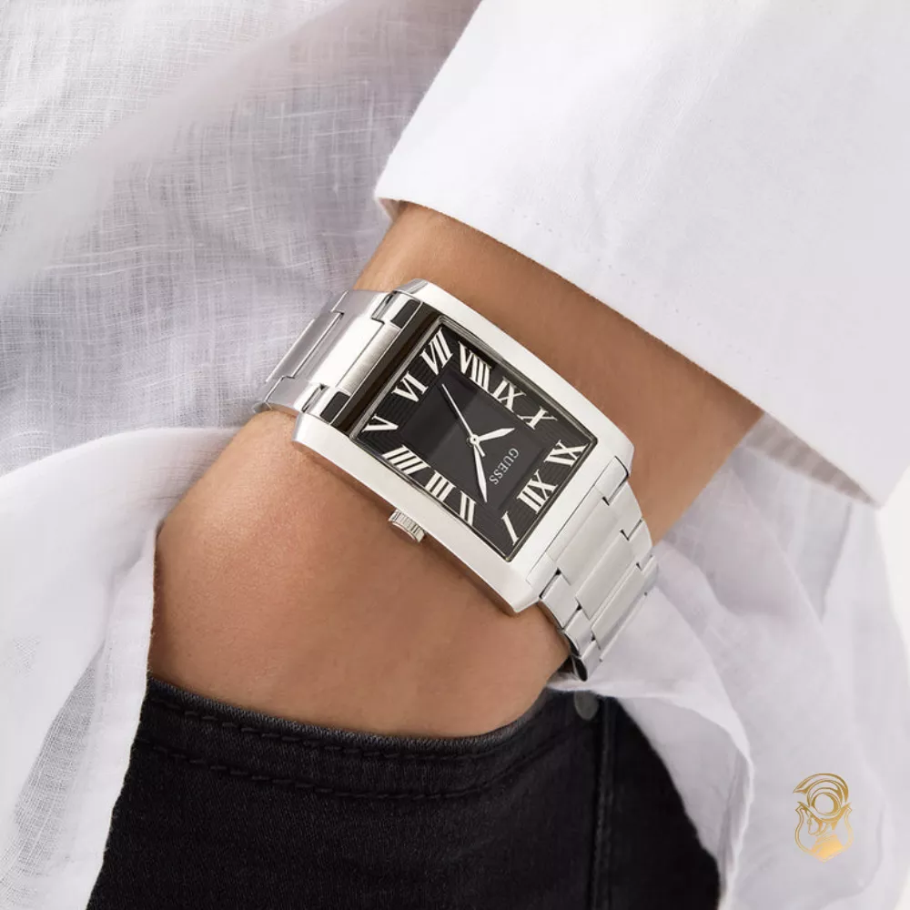 Guess Mens Silver Tone Analog Watch 34mm