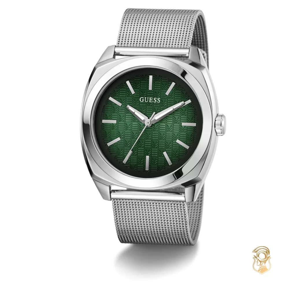 Guess Mens Silver Tone Analog Watch 42.5mm
