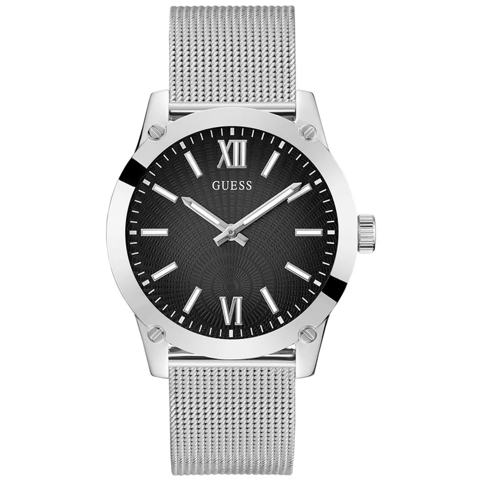 Guess Crescent Silver Tone Watch 44mm