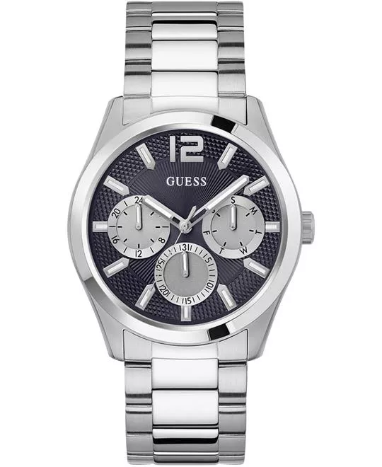 Guess Mens Silver Tone Multi-function Watch 42mm