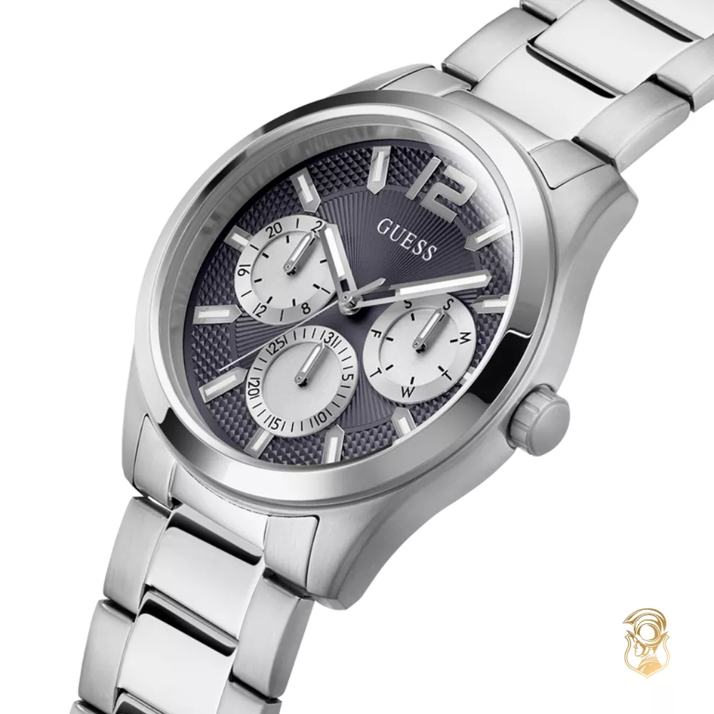 Guess Mens Silver Tone Multi-function Watch 42mm