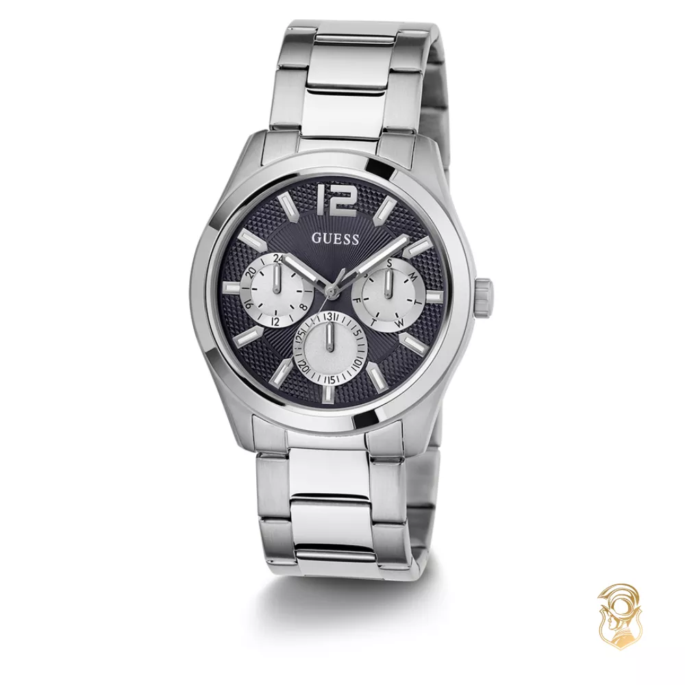Guess Mens Silver Tone Multi-function Watch 42mm