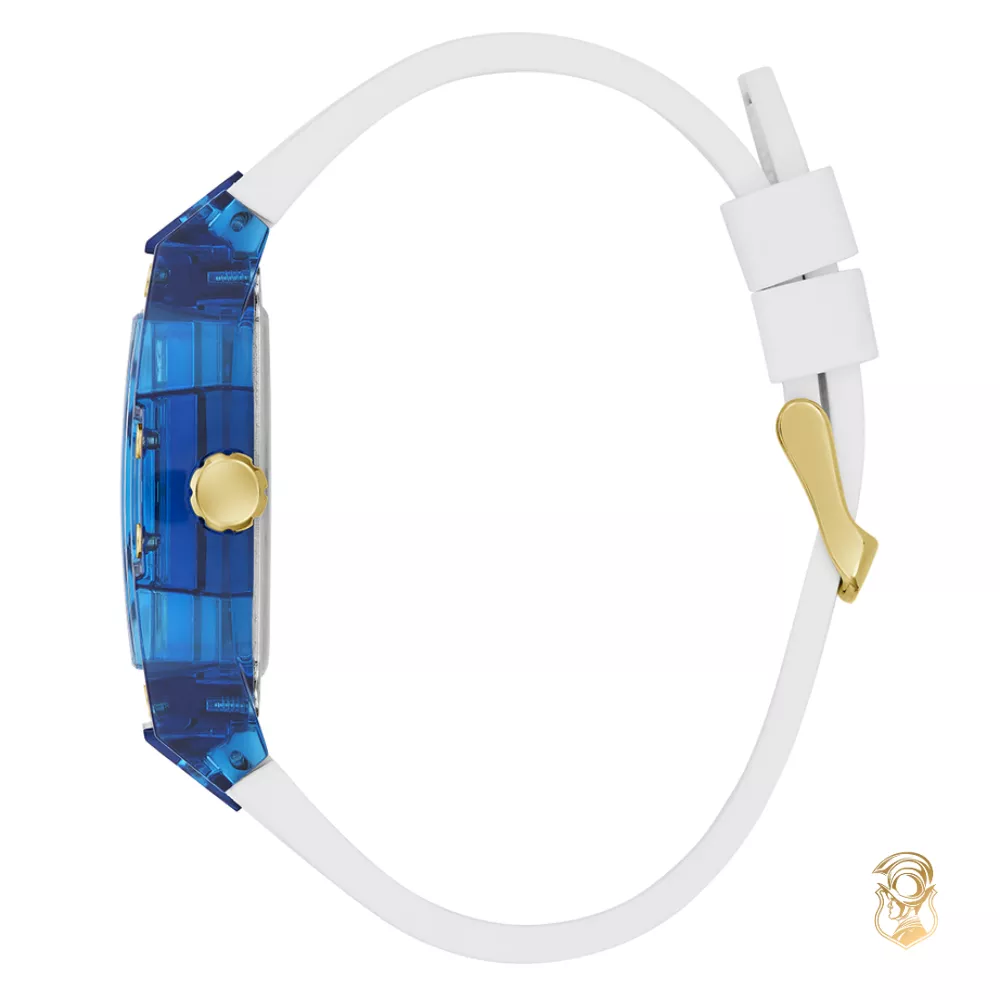 Guess Mens White Blue Multi-function Watch 41.5mm
