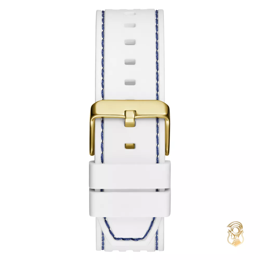 Guess Mens White Blue Multi-function Watch 41.5mm