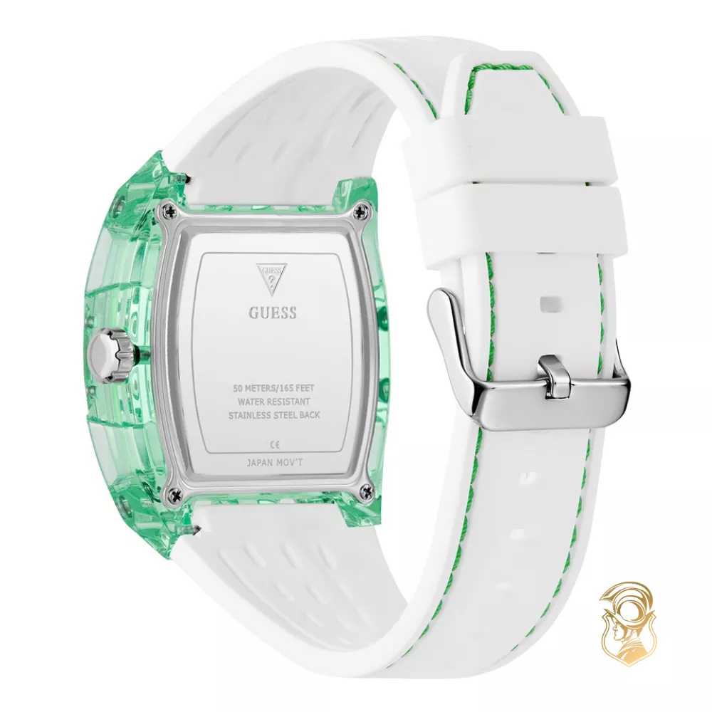 Guess Mens White Green Multi-function Watch 42mm