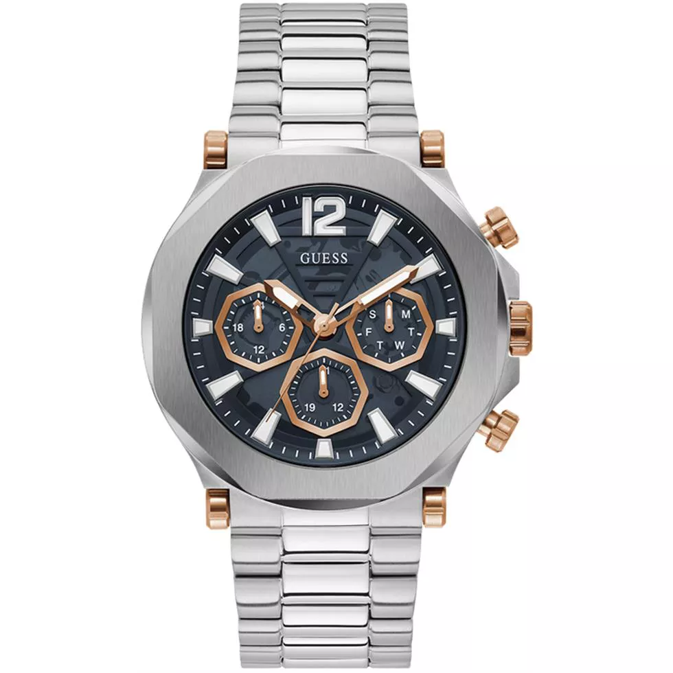 Guess Multi Function Silver Tone Watch 46mm