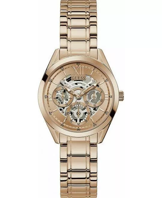 Guess Clear -Cut Rose Gold Watch 34mm