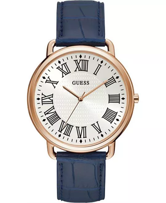 Guess Navy And Rose Gold-Tone Analog Watch 44mm