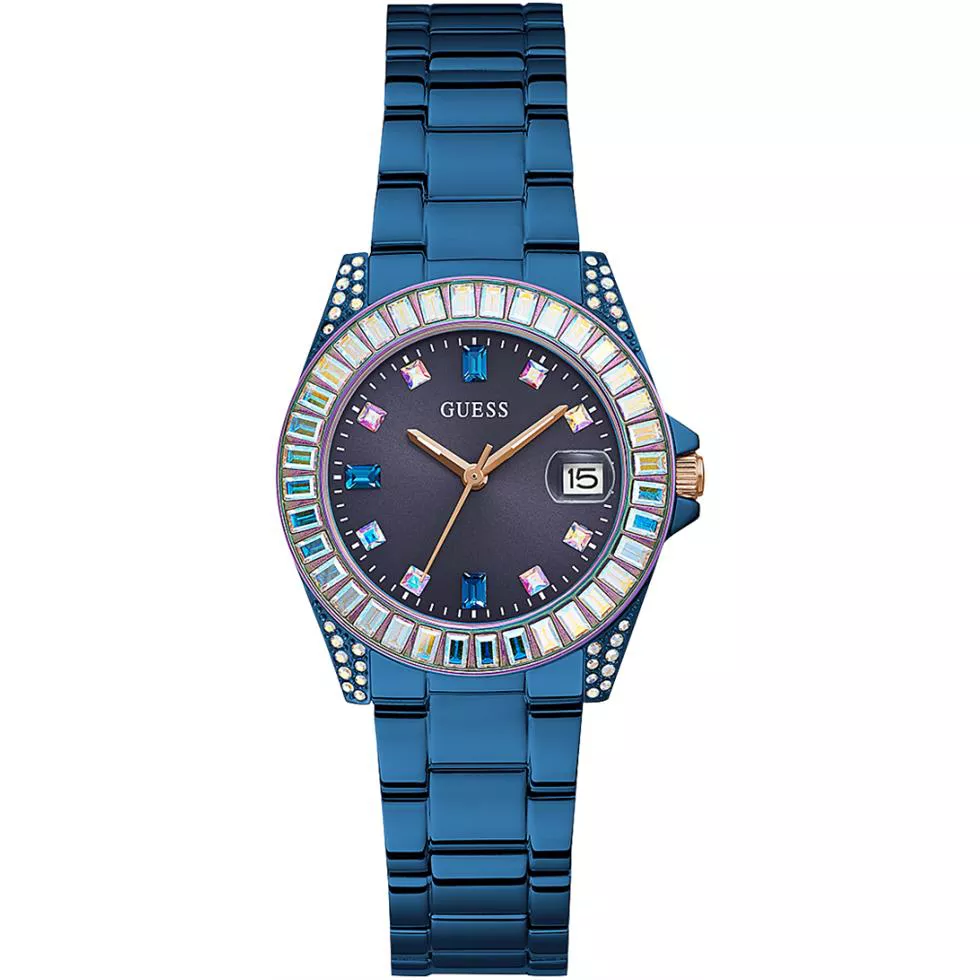 Guess Baguette Navy Tone Watch 34mm