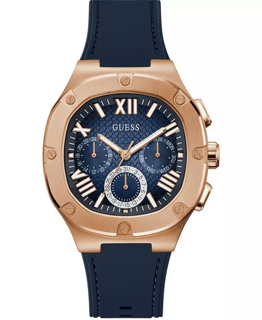 Guess Navy Rose Gold Tone Multi-function Watch 42mm
