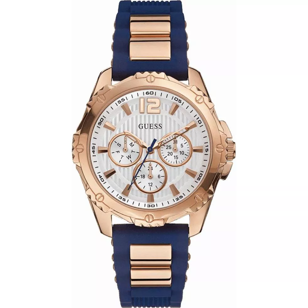GUESS Navy Silicone Strap Women's Watch 42mm 