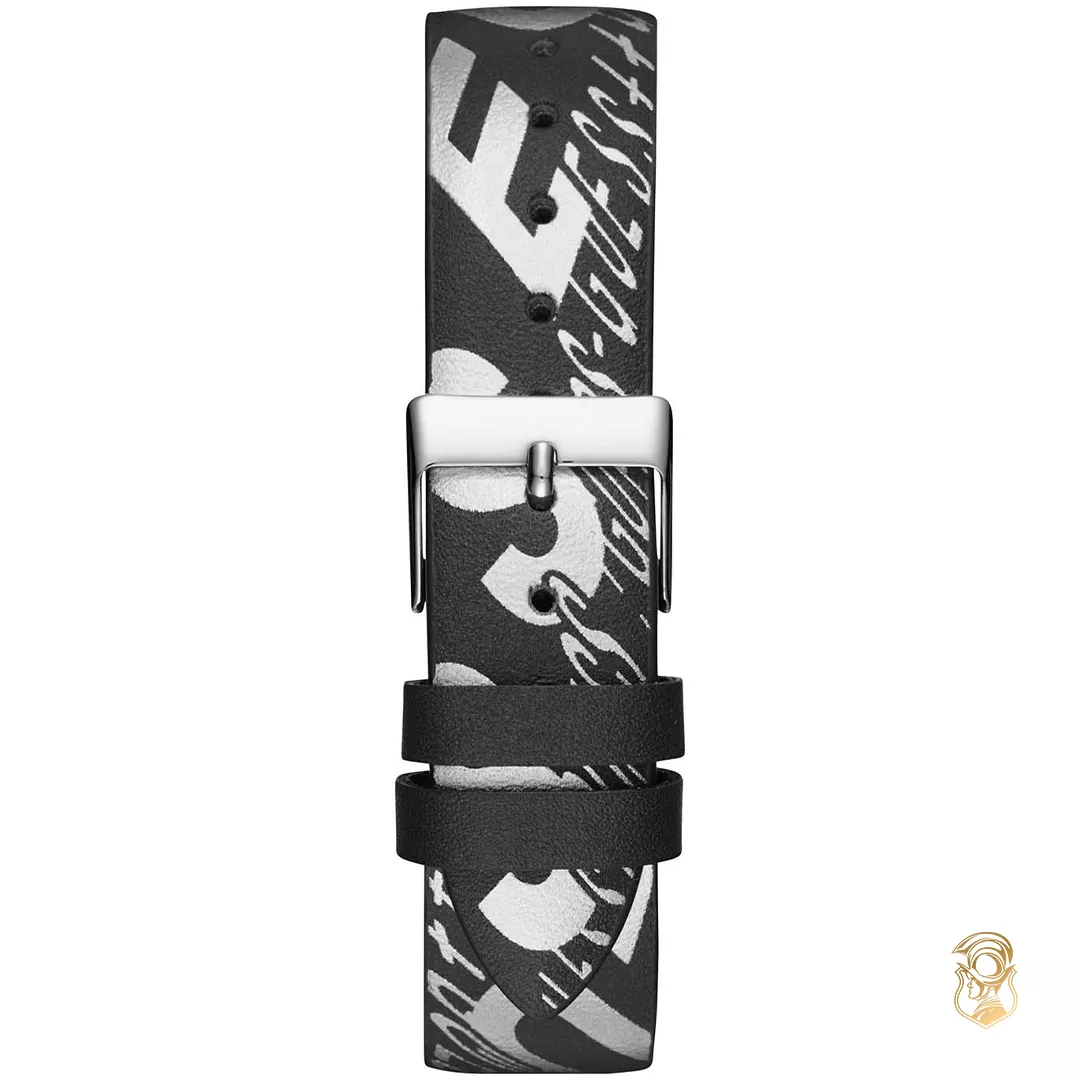 Guess Originals Silver-Tone And Black Watch 38mm	