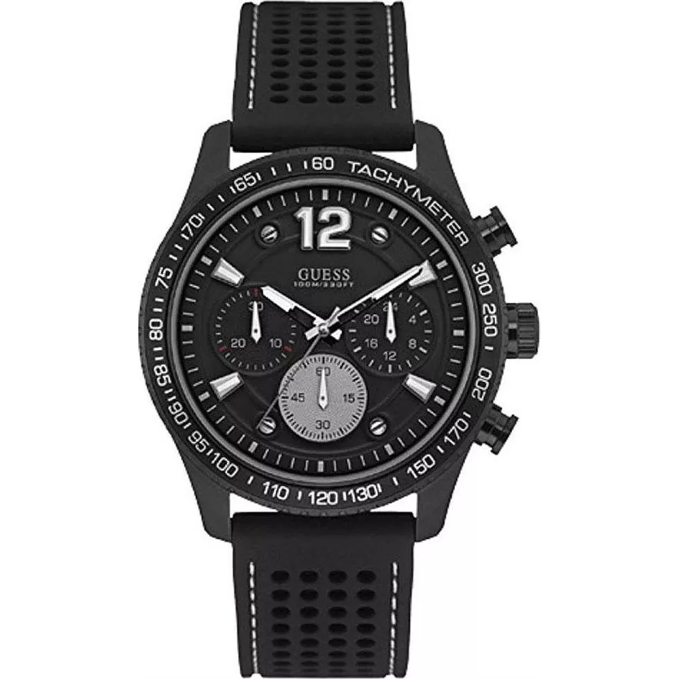 Guess Perforated Silicone Casual Watch 44mm