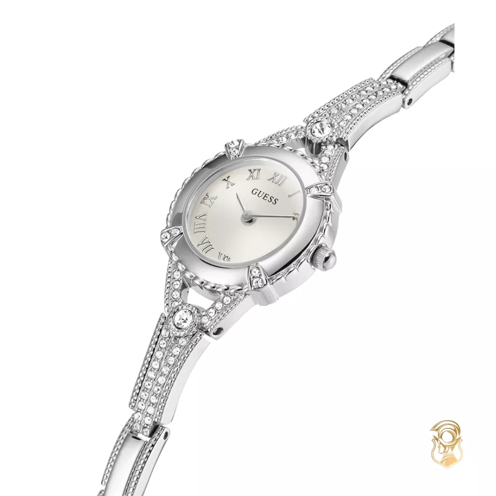 Guess Petite Embellished Silver Tone Watch 22mm