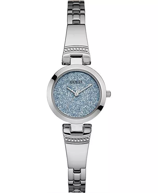GUESS Petite Glitz Blue and Silver-Tone Watch 25mm