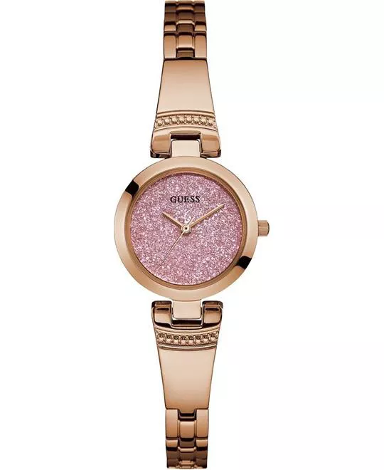 GUESS Petite Glitz Pink and Rose Gold-Tone Watch 25mm