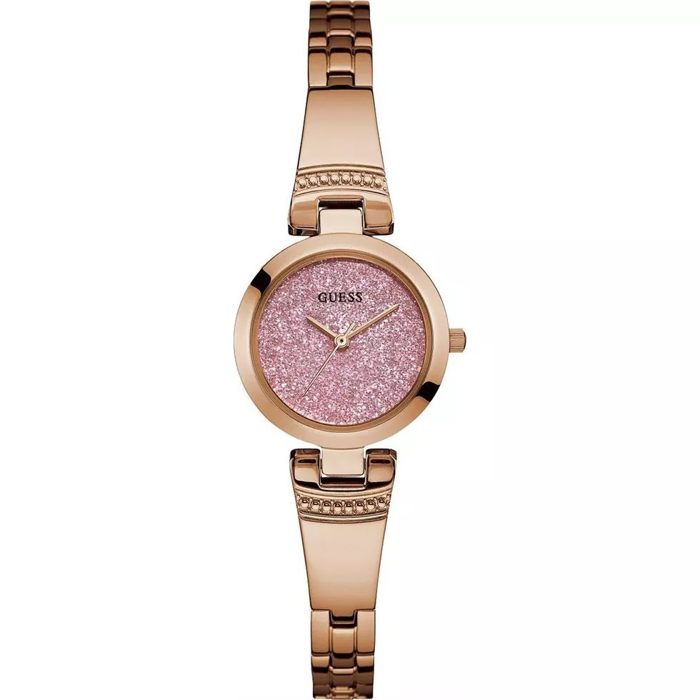 GUESS Petite Glitz Pink and Rose Gold-Tone Watch 25mm