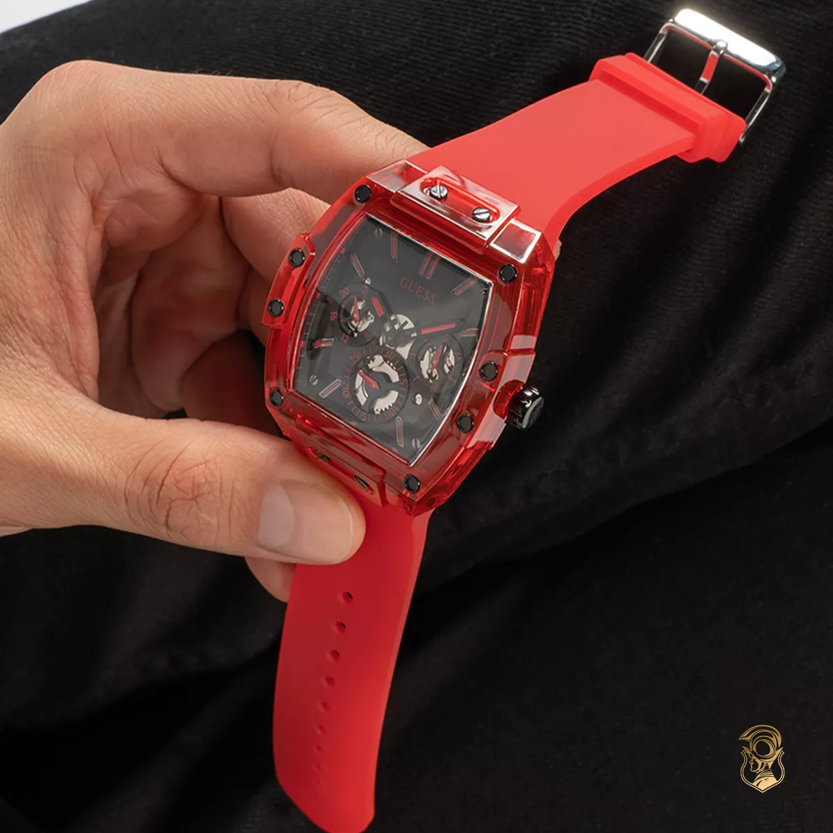 Guess Phoenix Red Silicone Watch 43mm
