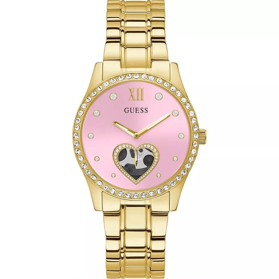 Guess Heart Pink Tone Watch 38mm