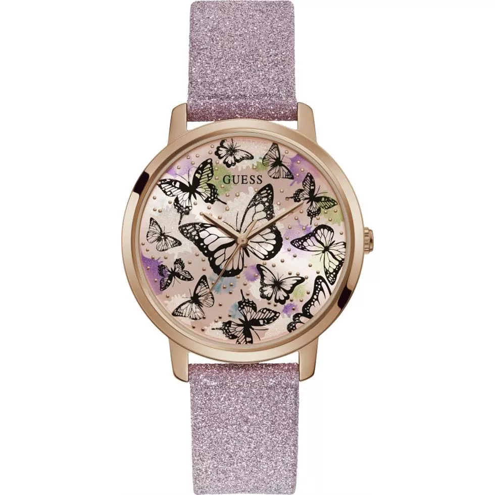 Guess Pink Leather Watch 40mm