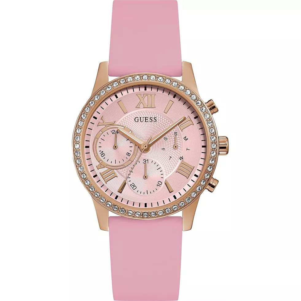 Guess Pink Silicone Women's Watch 40mm