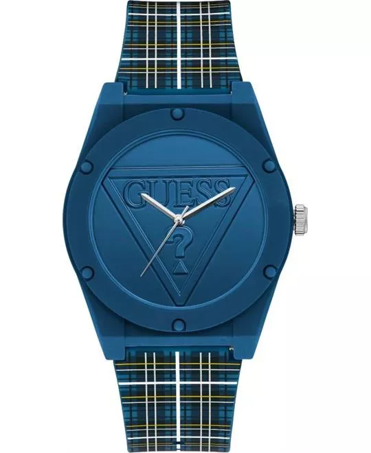 Guess Quartz Blue Silicone Watch 42mm