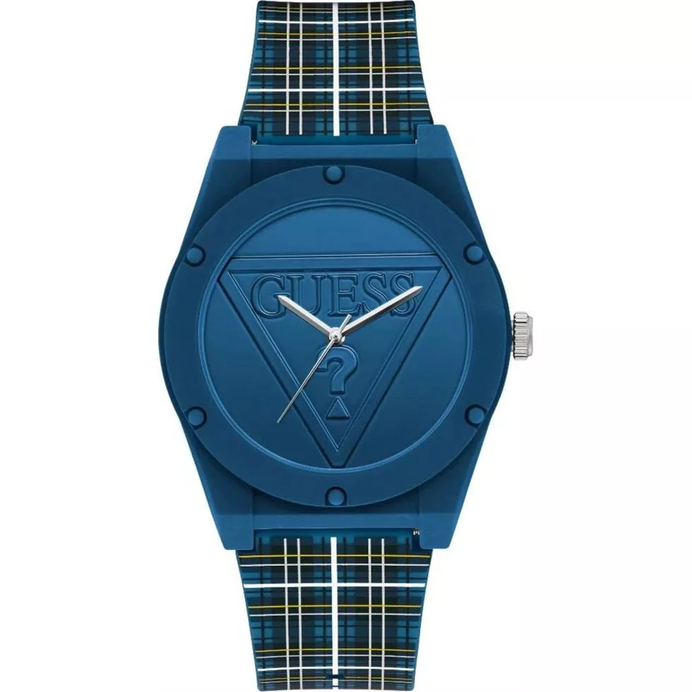 Guess Quartz Blue Silicone Watch 42mm