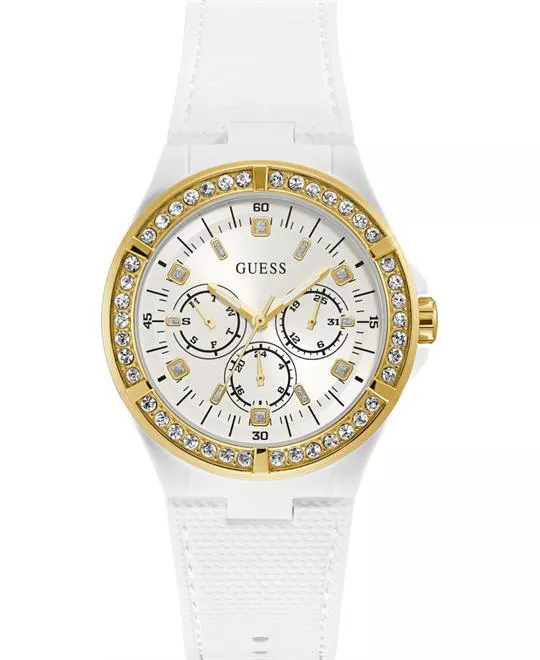 Guess Quartz Stainless Steel and Silicone Watch 40mm