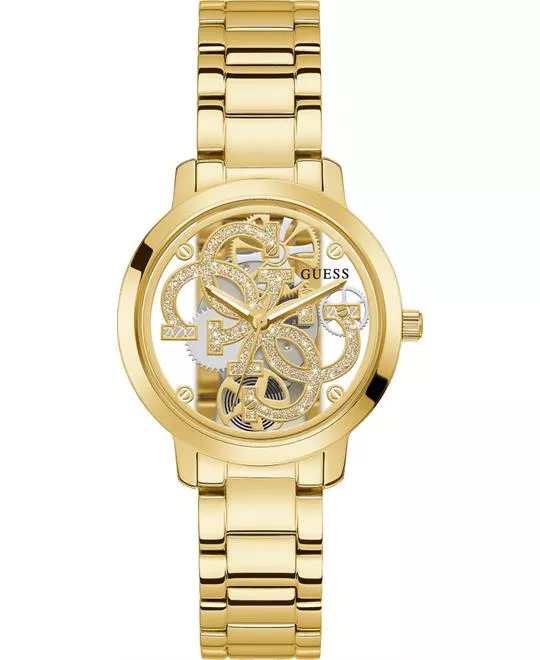 Guess Quattro Clear Gold Watch 36mm