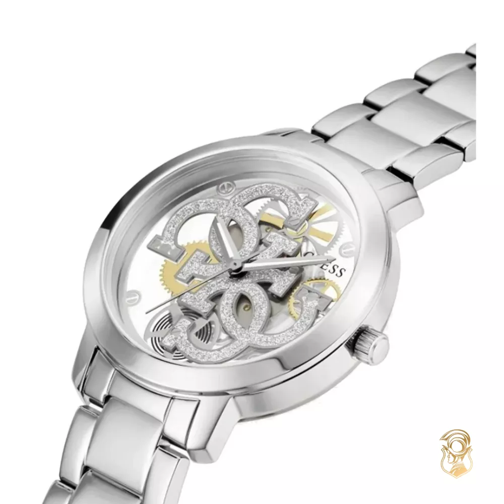 Guess Quattro Clear Skeleton Watch 36mm