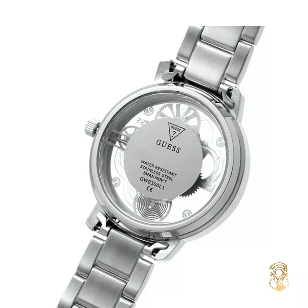 Guess Quattro Clear Skeleton Watch 36mm