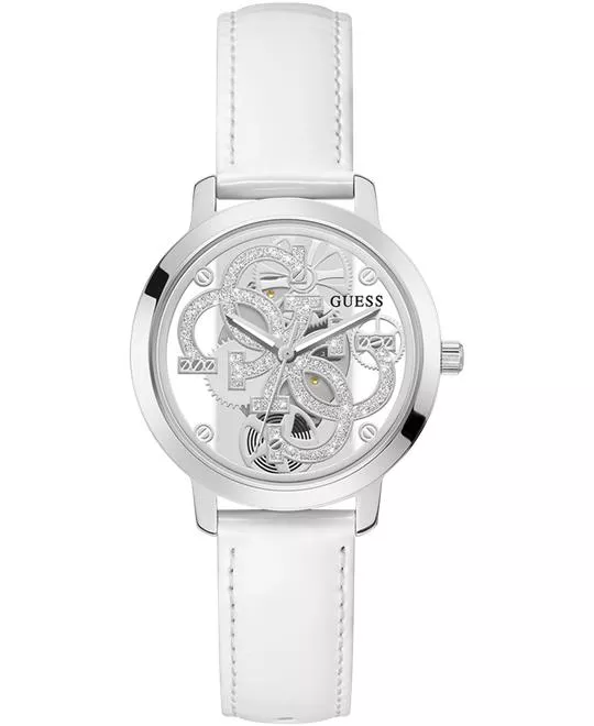 Guess Quattro Clear White Watch 37mm