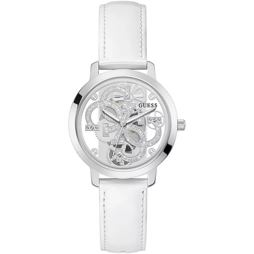 Guess Quattro Clear White Watch 37mm