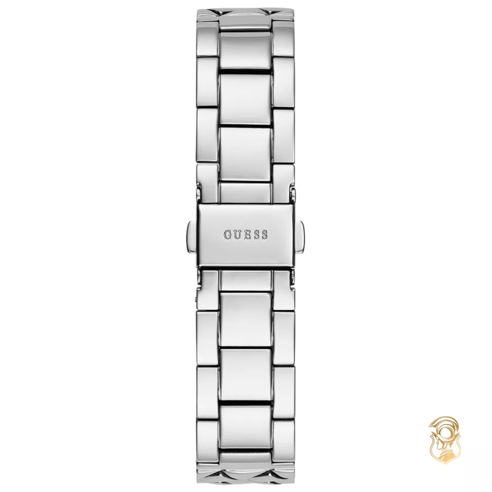 Guess Quilted Silver Tone Watch 34mm