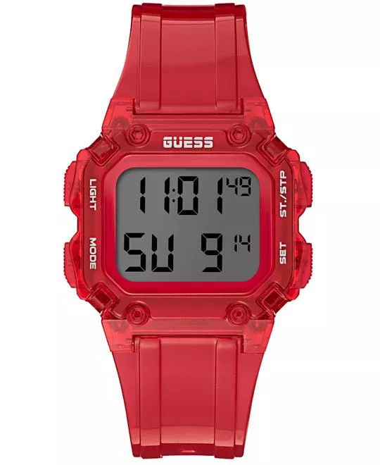 Guess Red Case Red Pu Watch 34.5mm