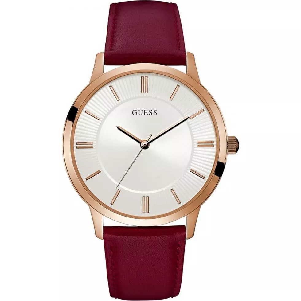 Guess Red Leather Watch 42mm