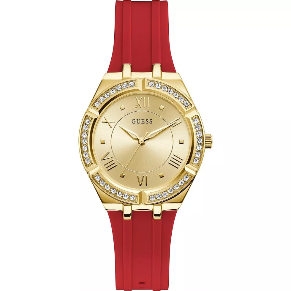 Guess Red Silicone Watch 36mm