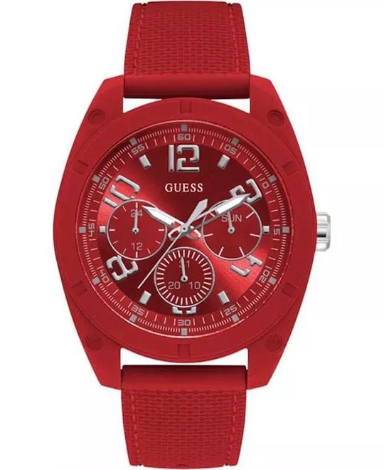 Guess Red Silicone Watch 46.5mm