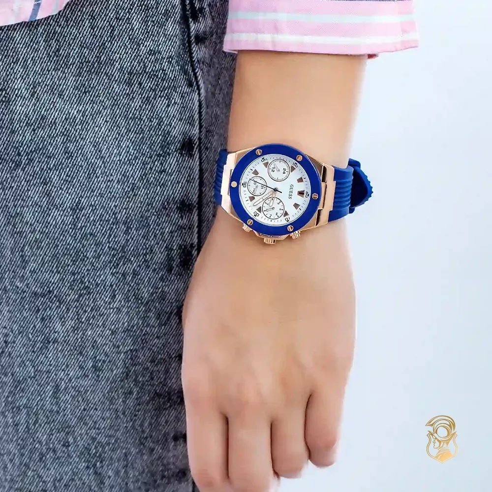 Guess Rigor Blue Silicone Watch 39mm