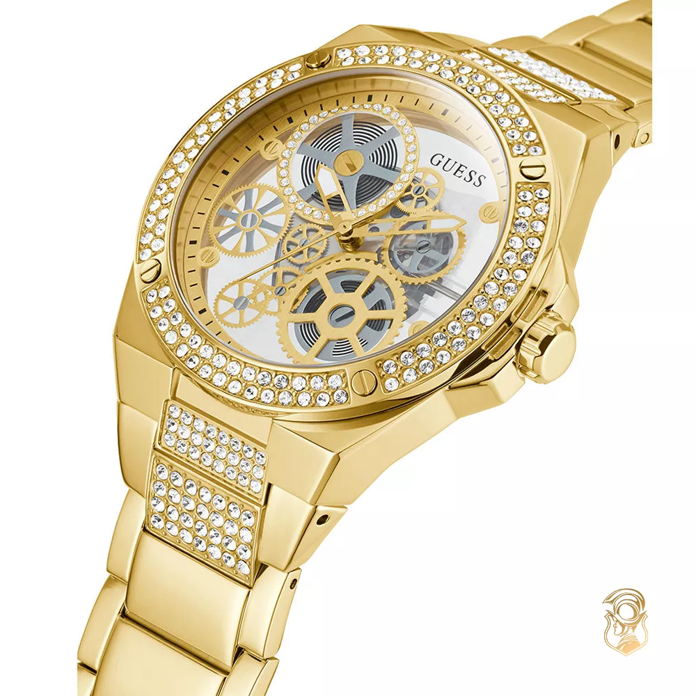 Guess Rigor Gold Tone Watch 45mm