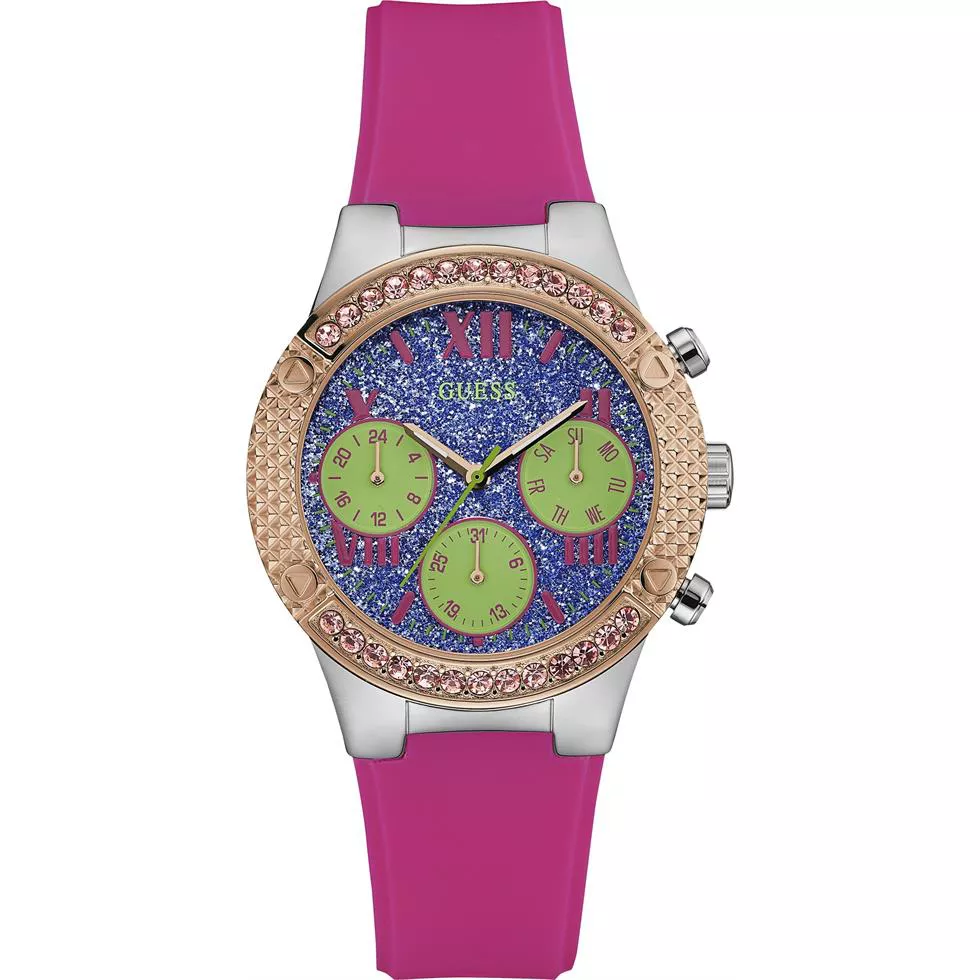 Guess Rockstar Pink Silicone Women's Watch 38mm