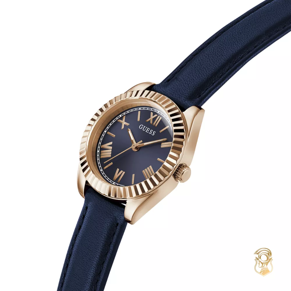 Guess Rose Gold-Tone and Blue Watch 30mm