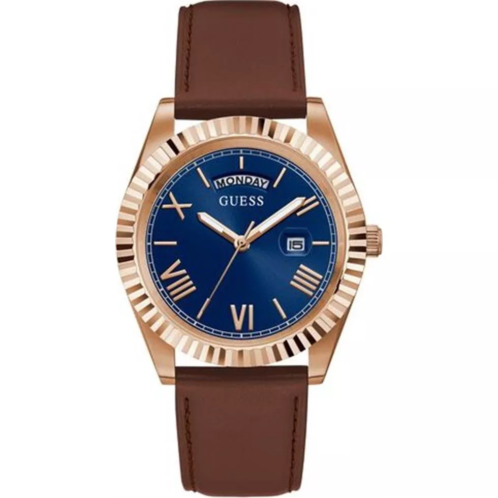 Guess Rose Gold-Tone and Blue Watch 42MM