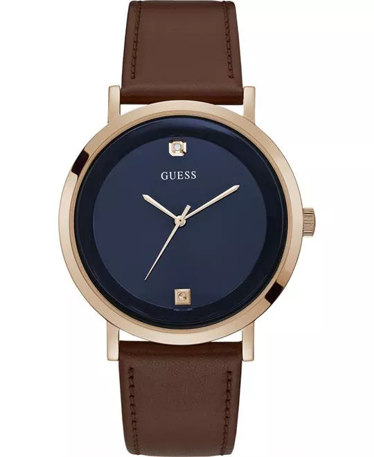 Guess Brown Leather Watch 44mm