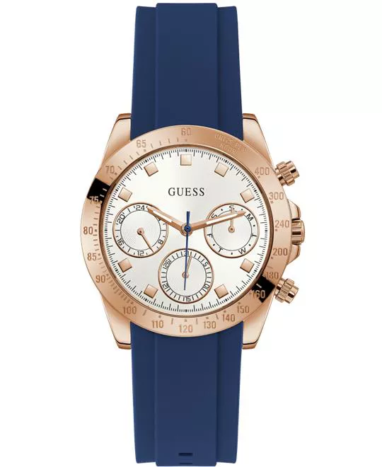 Guess Sparkling Blue Silicone Watch 38mm  