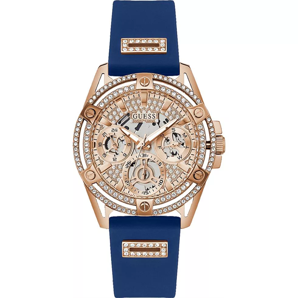 Guess Cut-thru Navy Tone Watch 40mm