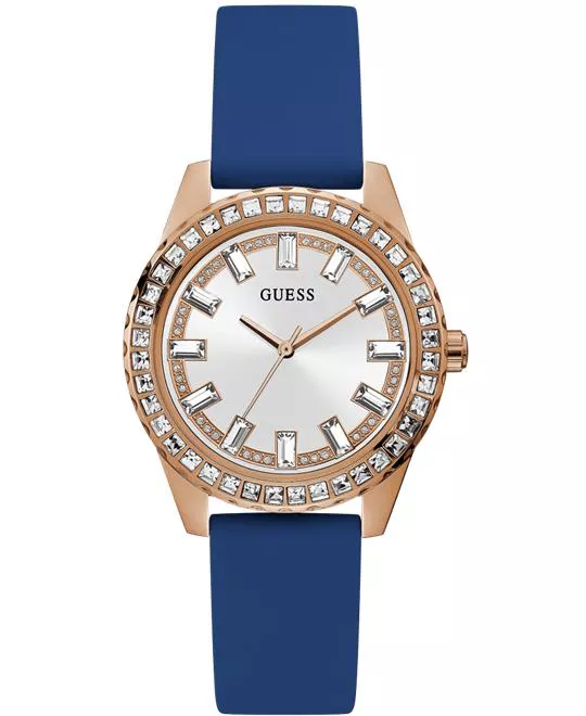 Guess Glitter Blue Silicone Watch 38mm