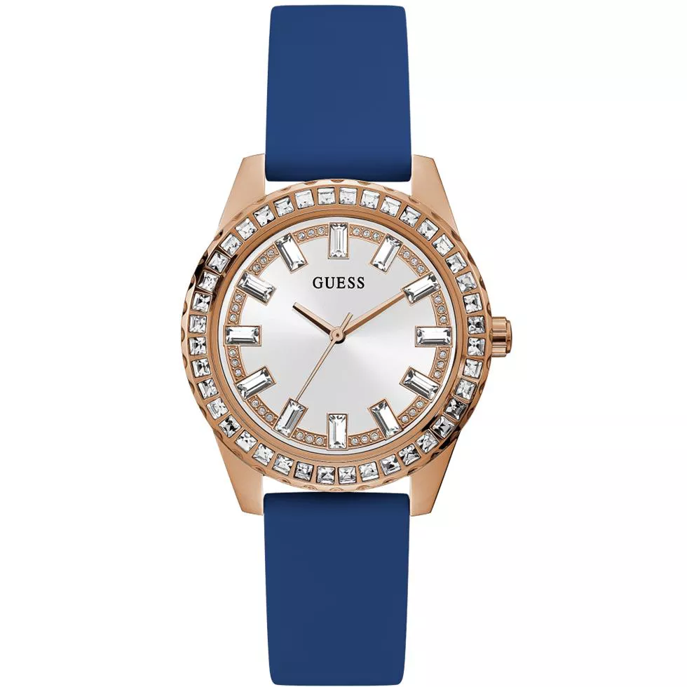 Guess Glitter Blue Silicone Watch 38mm