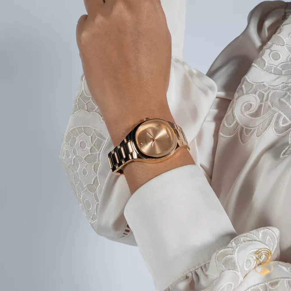 Guess Rose Gold-Tone Studded Watch 32mm