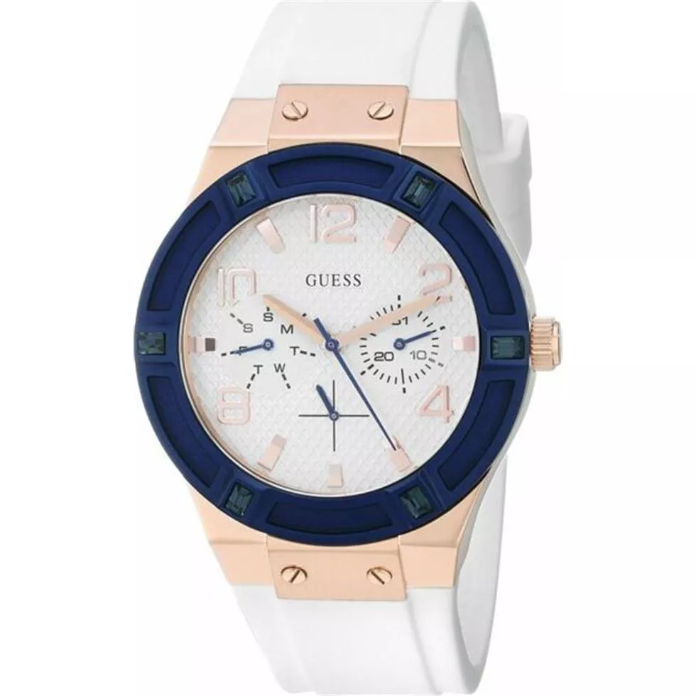 GUESS ROSE SPORTY SILICONE WATCH 39MM